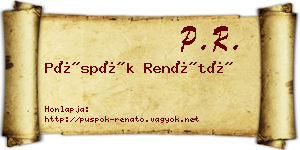 Püspök Renátó névjegykártya